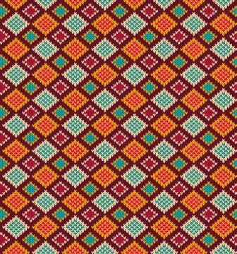 Vector knitting seamless background: geometric pattern Stock Illustration