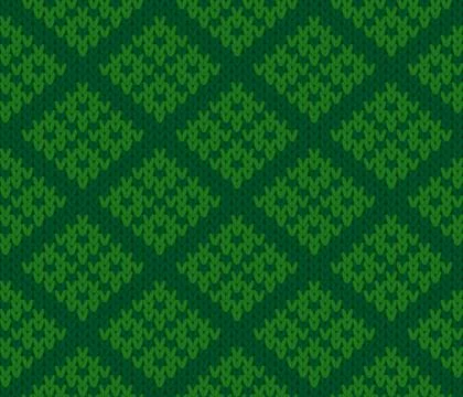 Vector knitting seamless background: geometric pattern Stock Illustration