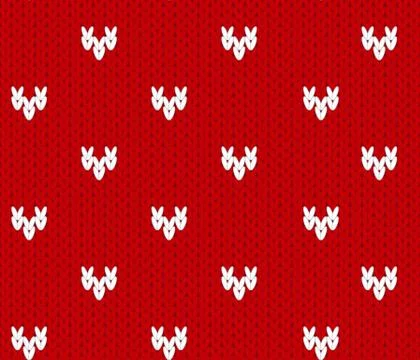 Vector knitting seamless background: little hearts Stock Illustration