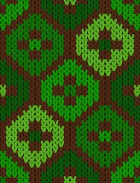 Vector knitting seamless background: shamrock pattern Stock Illustration
