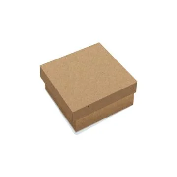 Vector kraft paper closed box realistic illustration. Isolated 3-d object Stock Illustration
