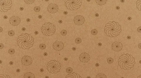 Vector kraft paper texture with marsmallows. Seamless pattern Stock Illustration