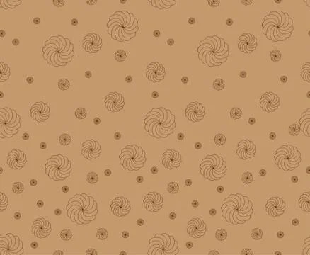 Vector kraft paper texture with marsmallows. Seamless pattern Illustrazione stock