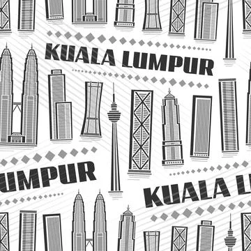 Vector Kuala Lumpur Seamless Pattern Stock Illustration