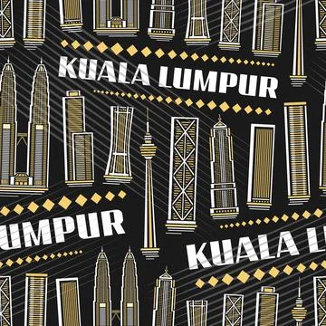 Vector Kuala Lumpur Seamless Pattern Stock Illustration