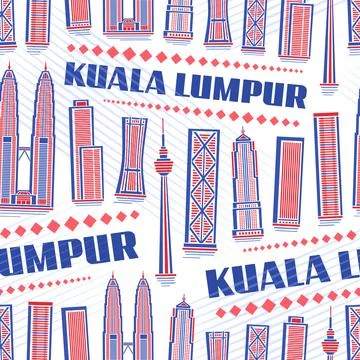 Vector Kuala Lumpur Seamless Pattern Stock Illustration