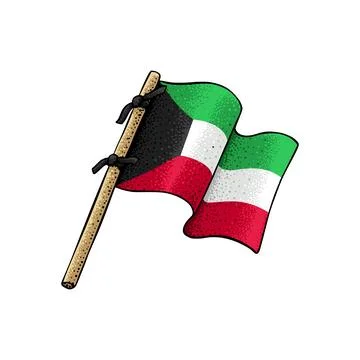 Vector of Kuwaiti Flag Stock Illustration
