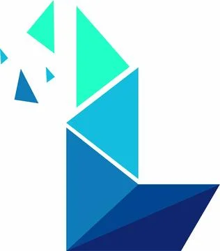 Vector L letter triangle bubble style initial logo Stock Illustration