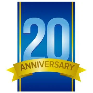 Vector label for 20th anniversary Stock Illustration