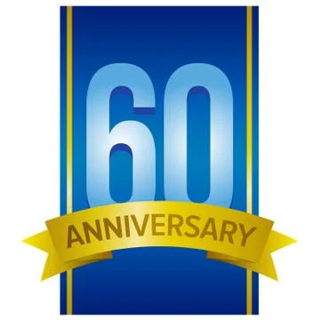 Vector label for 60th anniversary 스톡 일러스트