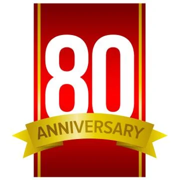 Vector label for 80th anniversary celebration 스톡 일러스트