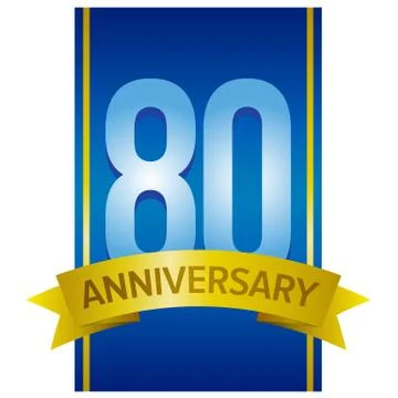 Vector label for 80th anniversary Stockillustratie
