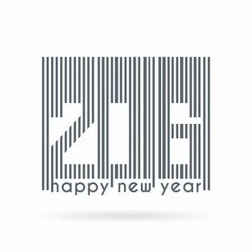 Vector label to the new 2016 as barcode Illustrazione stock