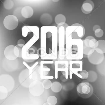Vector label for the new 2016 blurred red background with bokeh effect Stock Illustration
