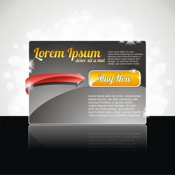 Vector label on a special offer with red arrow and shiny button. Stock Illustration