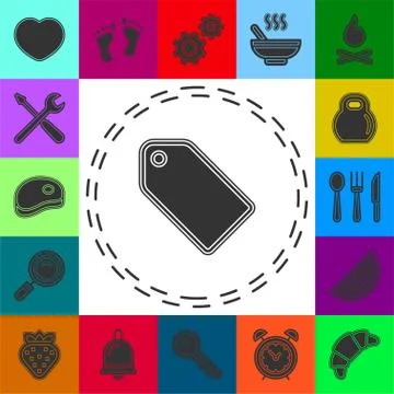 Vector label tag symbol. discount element, coupon tag with label Stock Illustration