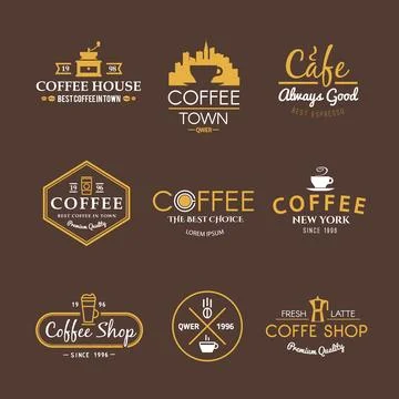 Vector labels. Drinks. Coffee. Stock Illustration
