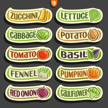 Vector labels for Vegetables Stock Illustration