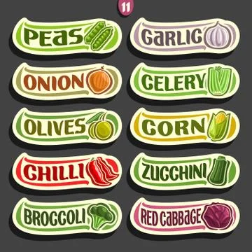 Vector labels for Vegetables Stock Illustration