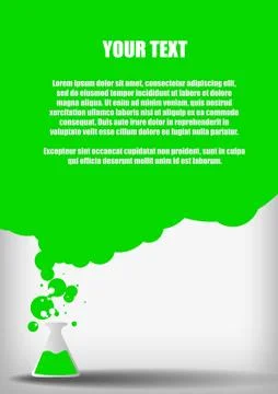 Vector : Laboratory glassware and bubble with space for text Stock Illustration