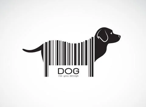Vector of labrador dog on the body is a barcode. Animals. Pet. Easy editable  Illustrazione stock
