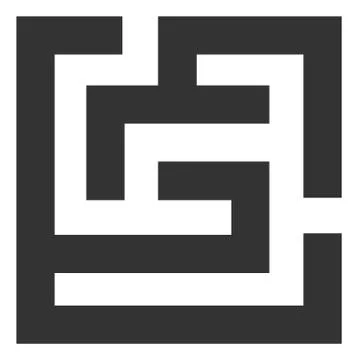 Vector Labyrinth Flat Icon Symbol Stock Illustration