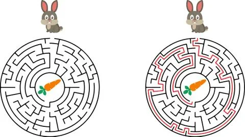 Vector labyrinth. Maze Labyrinth with entry game puzzle Stock Illustration