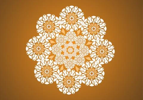 Vector lace circle graphic Stock Illustration