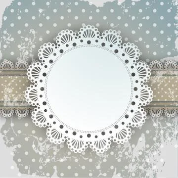 Vector lace frame elegant unusual card for old aged background Stock Illustration