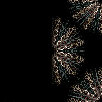Vector lace pattern in Eastern style on scroll work background. Stock Illustration