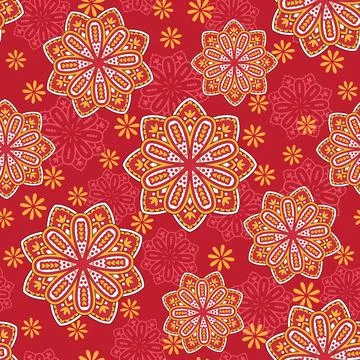 Vector laced decorative background with floral and geometric ornament. Stock Illustration