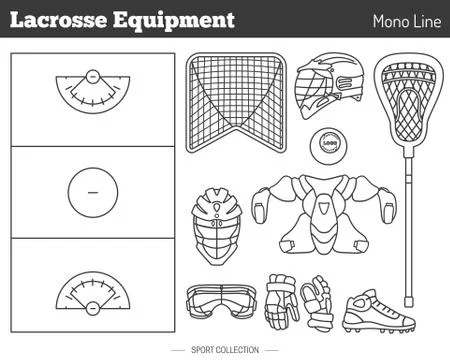 Vector lacrosse game design elements Stock Illustration