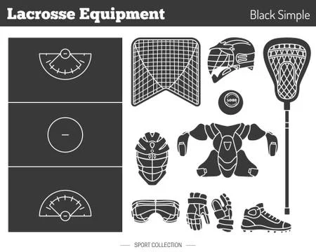 Vector lacrosse game design elements Stock Illustration