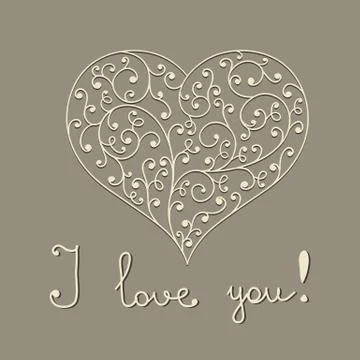 Vector lacy heart Stock Illustration