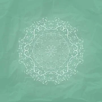 Vector lacy napkin on crumpled paper Stock Illustration