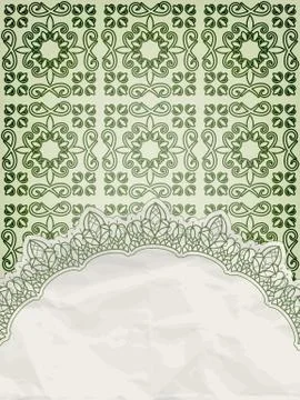 Vector lacy napkin on floral background Stock Illustration