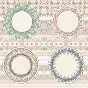 Vector  lacy napkins on seamless pattern Stock Illustration