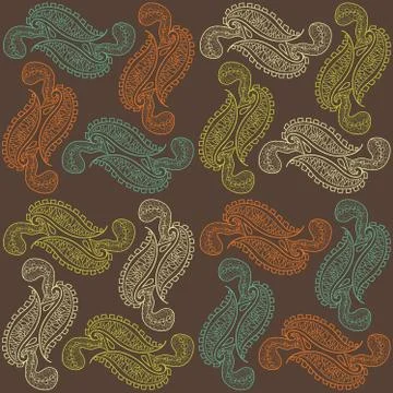 Vector lacy  seamless pattern. Endless brawn background. Stock Illustration