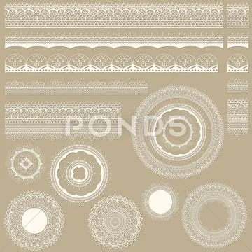 Vector lacy vintage design elements Stock Illustration