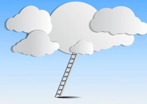 Vector : Ladder to cloud on sky Stock Illustration
