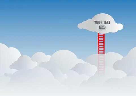 Vector : Ladders to cloud on sky Stock Illustration