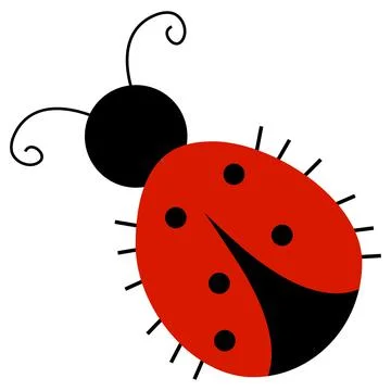 Vector ladybug in cartoon hand drawn flat style Stock Illustration