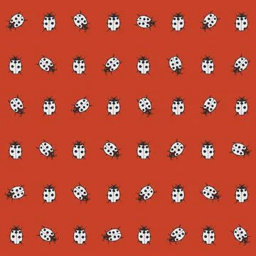 Vector ladybug geometric seamless pattern print background. Stock Illustration