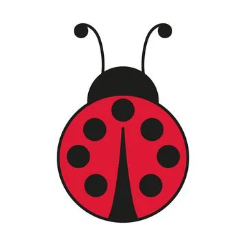 Vector ladybug icon, red ladybug, bug on white background isolated Stock Illustration