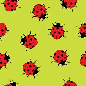 Vector ladybug seamless pattern Stock Illustration