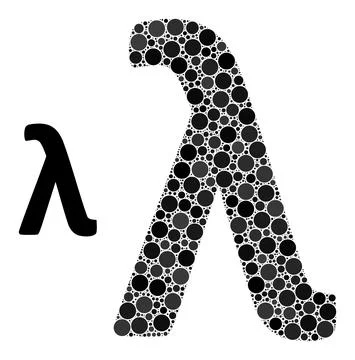 Vector Lambda Greek Lowercase Symbol Composition of Small Circles 库存插图