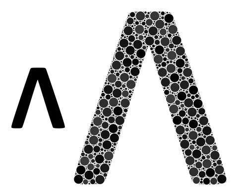 Vector Lambda Greek Symbol Composition of Dots Stock Illustration