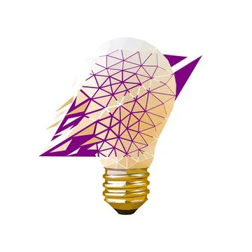 Vector lamp in low poly style Stock Illustration