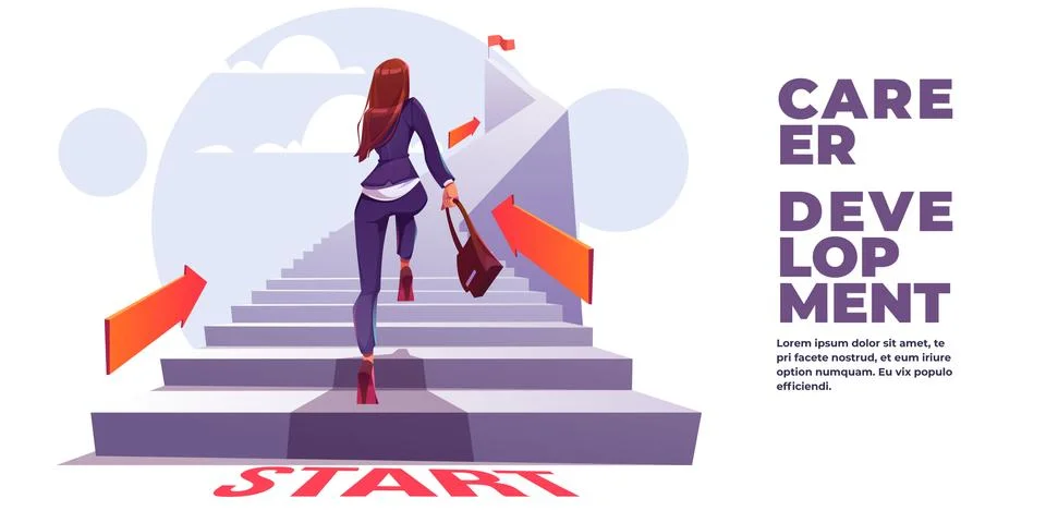 Vector landing page of career development 库存插图