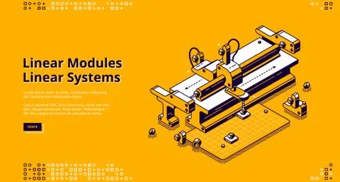 Vector landing page of linear modules Stock Illustration